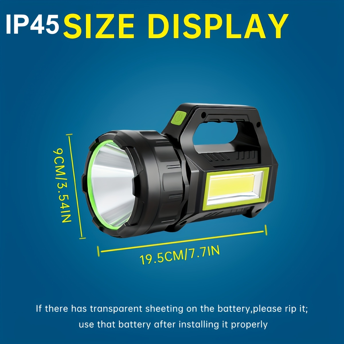 Ultra Güneş Feneri COB Yan Işık ile - Taşınabilir, Yüksek Güçlü LED & Yürüyüş Işığı, Çoklu Modlar, USB Şarj, Pil Dahil - Dış Maceralar ve Durumlar için Mükemmel ayrıntılar 0