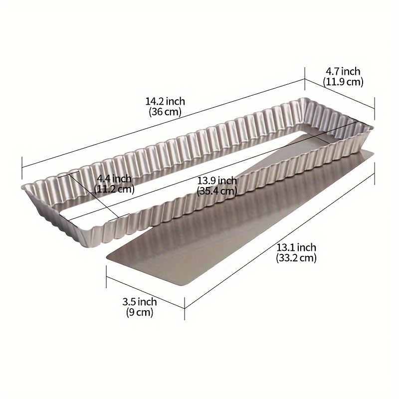 rectangle tart pan removable loose bottom 14 2x4 7x1 11 1x7 Temu