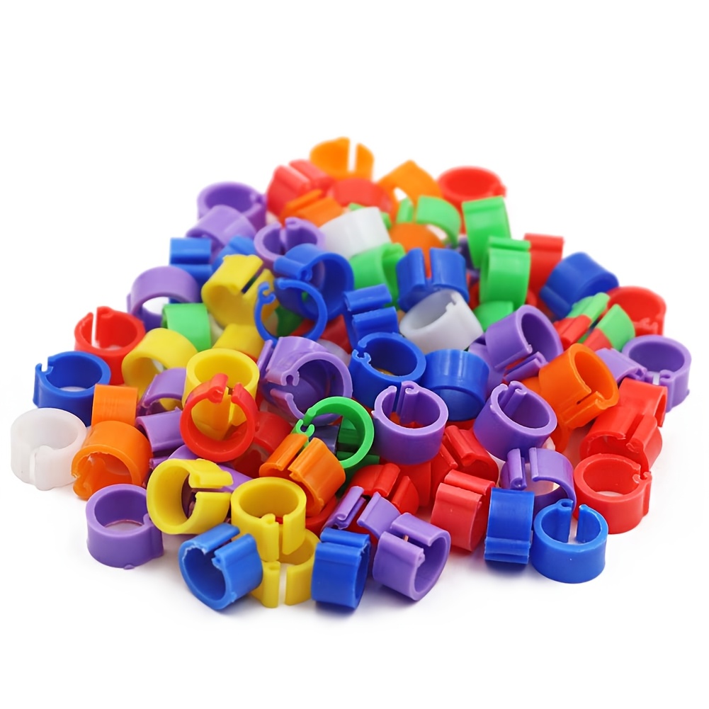 TEMU 300pcs Pigeon Foot Rings, Six-color , Plastic Pigeon Foot Rings, Poultry Identification Tools Leg Rings Clips For Birds, Chicks, Ducks, Geese,