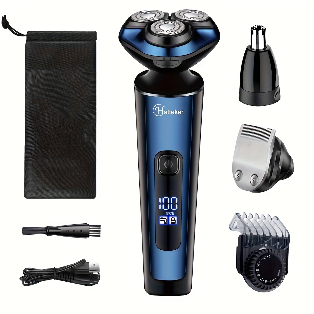 Image of Electric Razor For Men, Rotary Replacement Rechargeable, Electric Shaver For Men Cordless Floating Head Replaceable , Portable Travel Razor Idea Men Gift