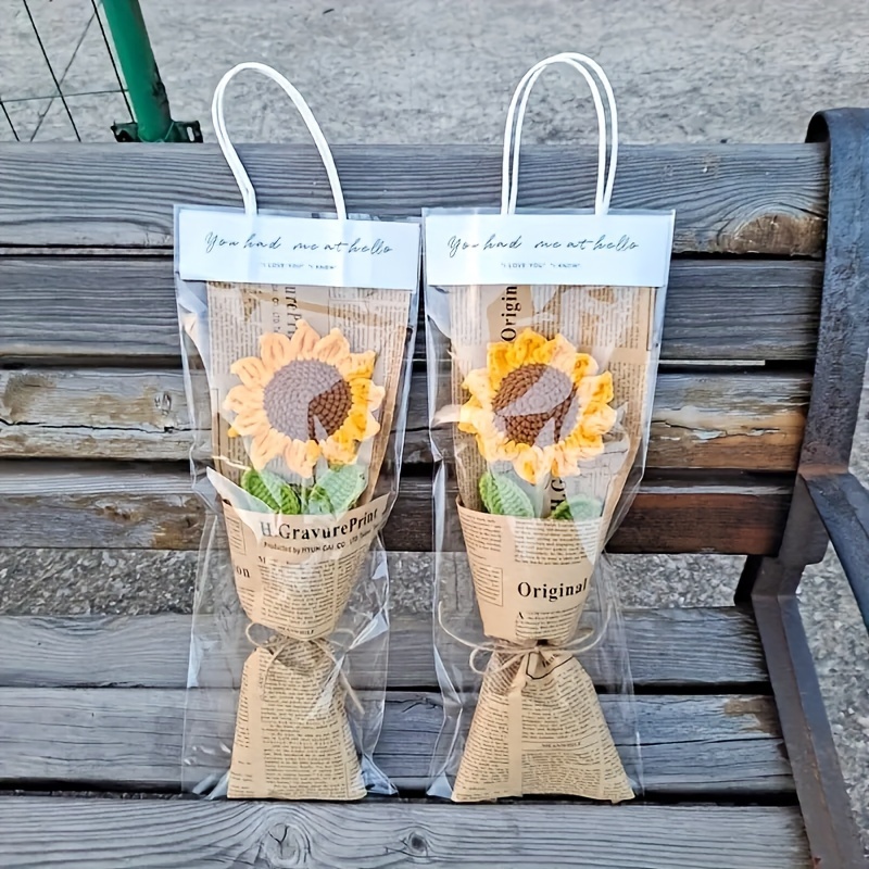 

1 Bag/3 Bag Handmade Sunflower Gift For Women, Birthday Gift For Her, Sunflower Artificial Flower, Unique Gift For Home Kitchen Wedding Party Office Decor, Valentine's Day Gift Day Gift