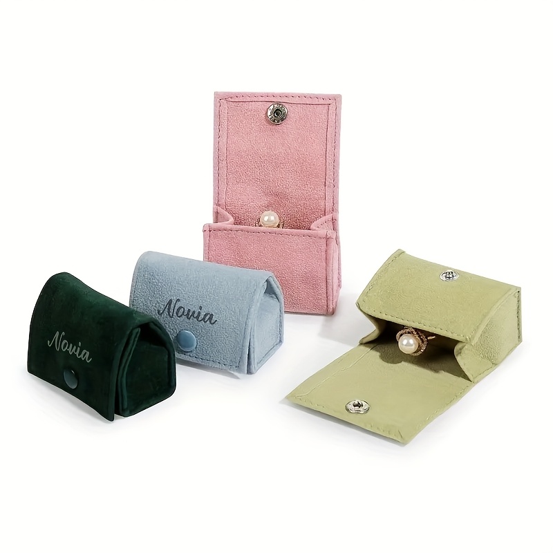 Personalized Flocked Jewelry Box with Custom Name, Elegant Gift