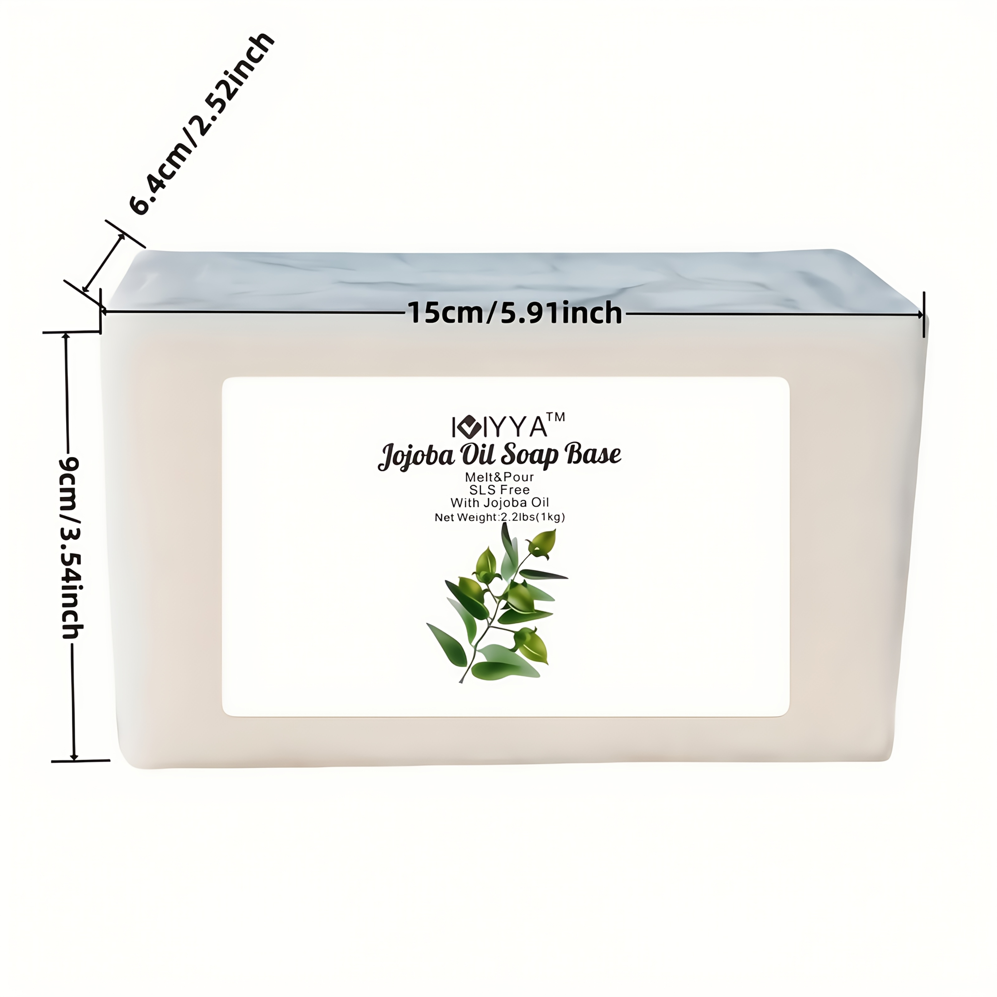 0.66/1.1/2.2lbs Unscented Jojoba Oil Glycerin Soap Base For , Melt And Pour, Easy To