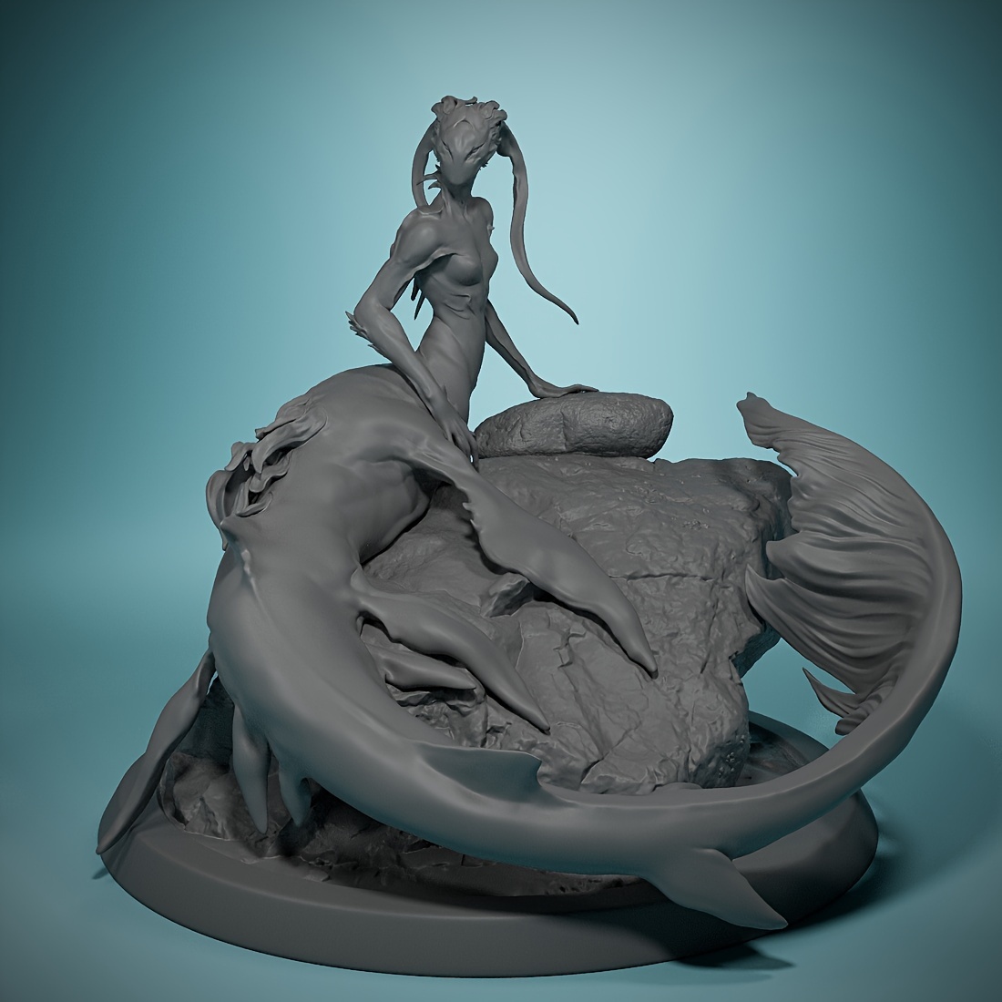 

Mermaid On Rock 3d Miniature For Tabletop Games, Rpg, Game Room Decor, Hand-painted Model Kit, Fantasy Figurine, Suitable For Ages 14+, Abs Material, Gift For Christmas &