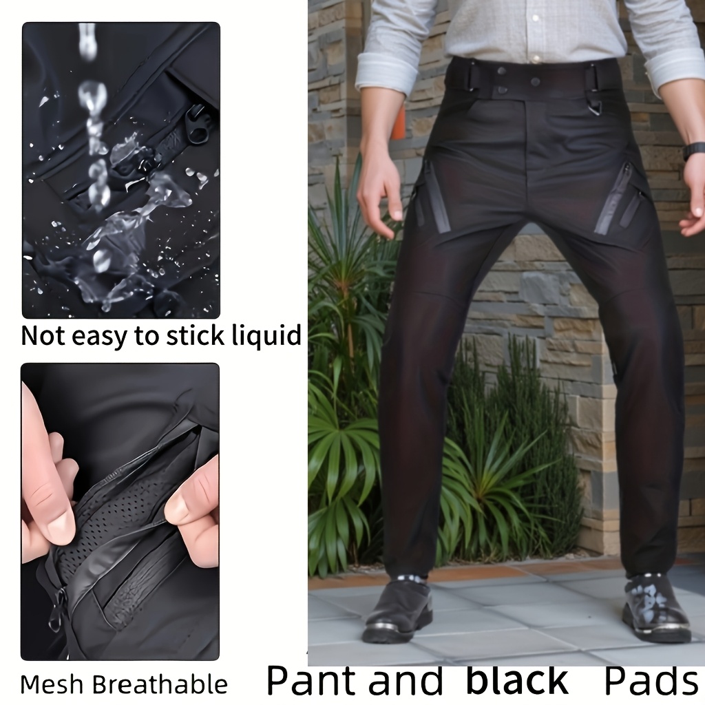 Jean Moto Homme CE Renforcé - Pantalon Denim Extensible - Protections Genoux & Hanches Incluses - Noir/Bleu
