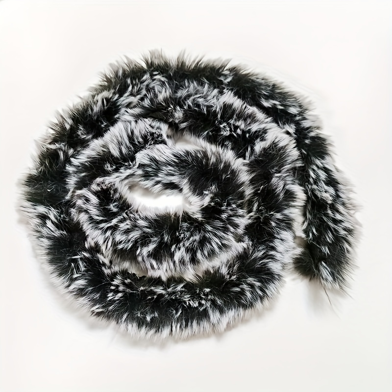 

Festive 39.37 Inch / 1 Meter Long Black And White Fur Trim For Diy Projects - Sewing, Knitting, And Crafts