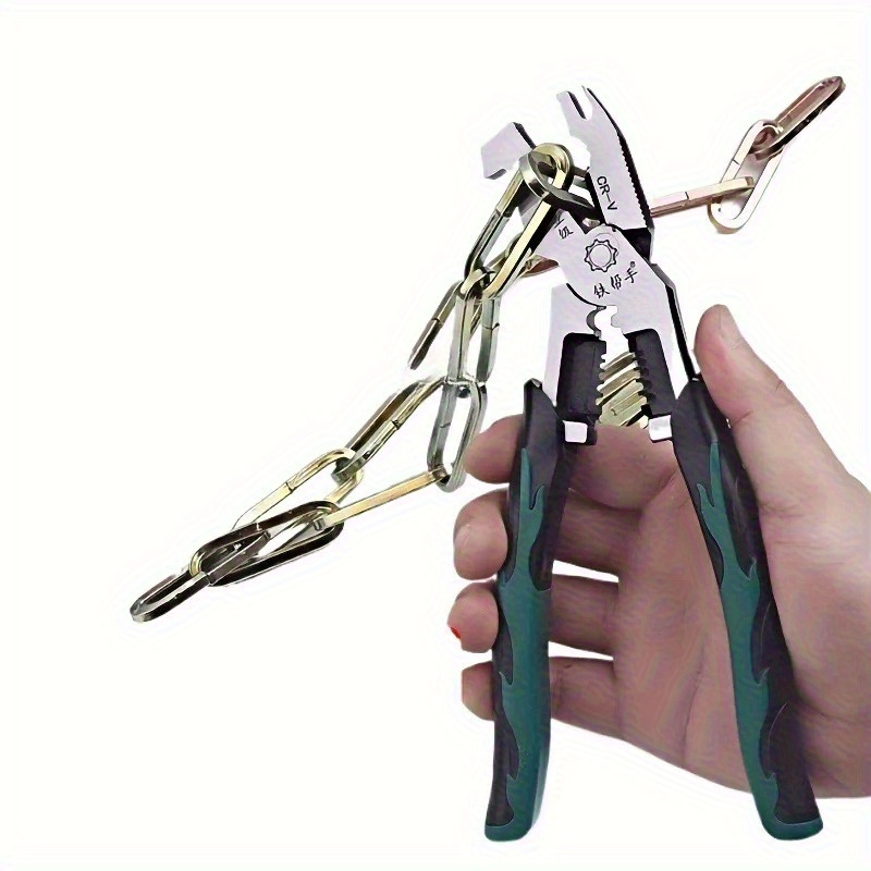 heavy duty vanadium steel pliers with non slip jaws multi functional wire cutter shear stripping pressing screwing tool resistant slip resistant grip for industrial home use no construction wire cutting tool tool durable construction Product details 2