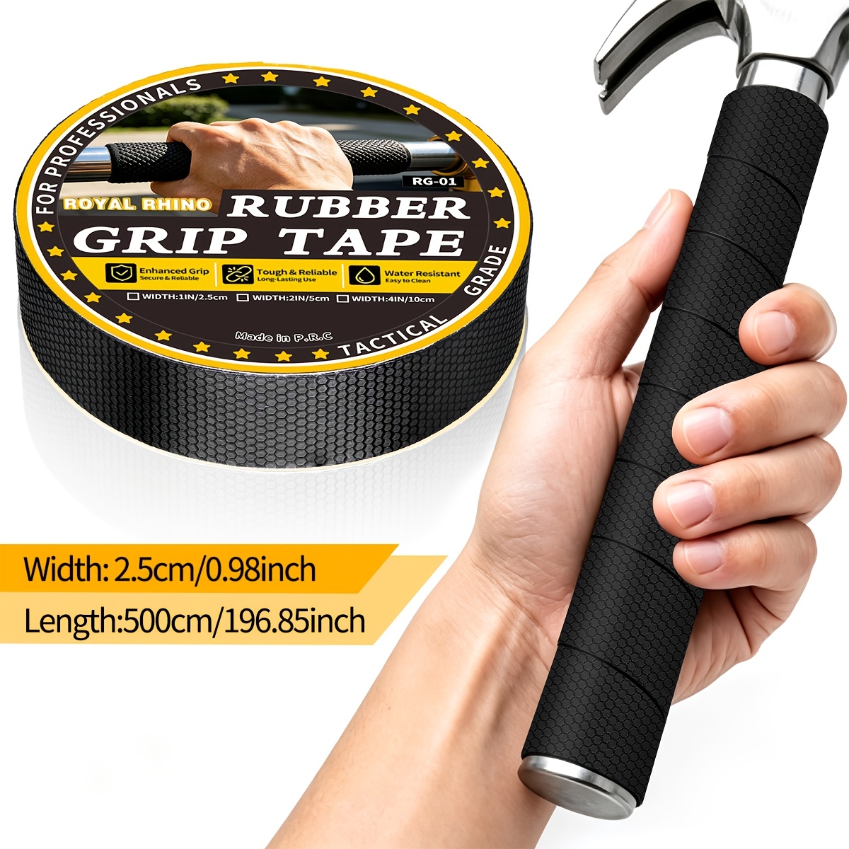 TEMU Cinta de goma para manualidades ROYALRHINO DIY, , con antideslizante, cinta de agarre de diamante, película antideslizante para manualidades