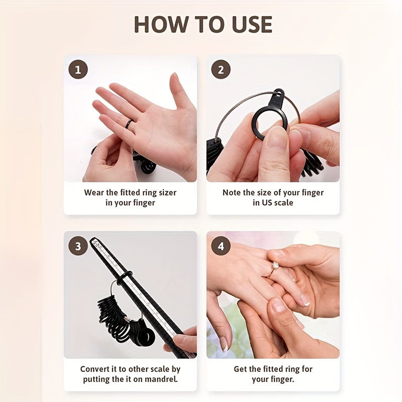 4pcs Measuring Tool Set for Ring Sizes
