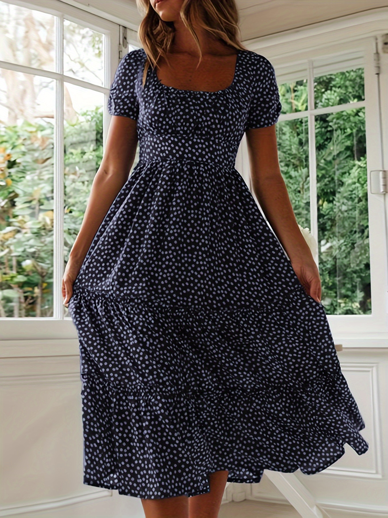 square neck fitted wedding dress UNDRESS OLIVIA Black MIDI BODYCON DRESS WITH SQUARE NECKLINE main image 1