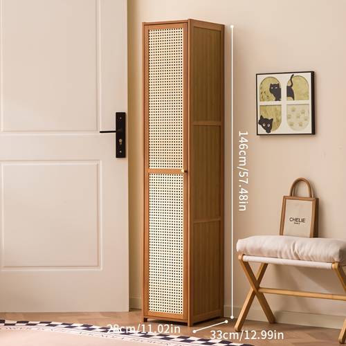 a vintage style bamboo shoe cabinet with doors featuring multiple breathable mesh doors for storage a multifunctional freestanding entryway shoe cabinet and a narrow vertical shoe rack suitable for corners ideal for living rooms