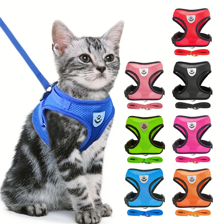 

Dog Cat Harness Leash, Adjustable Nylon Pet Traction Cat Product Small Pet Harness Belt