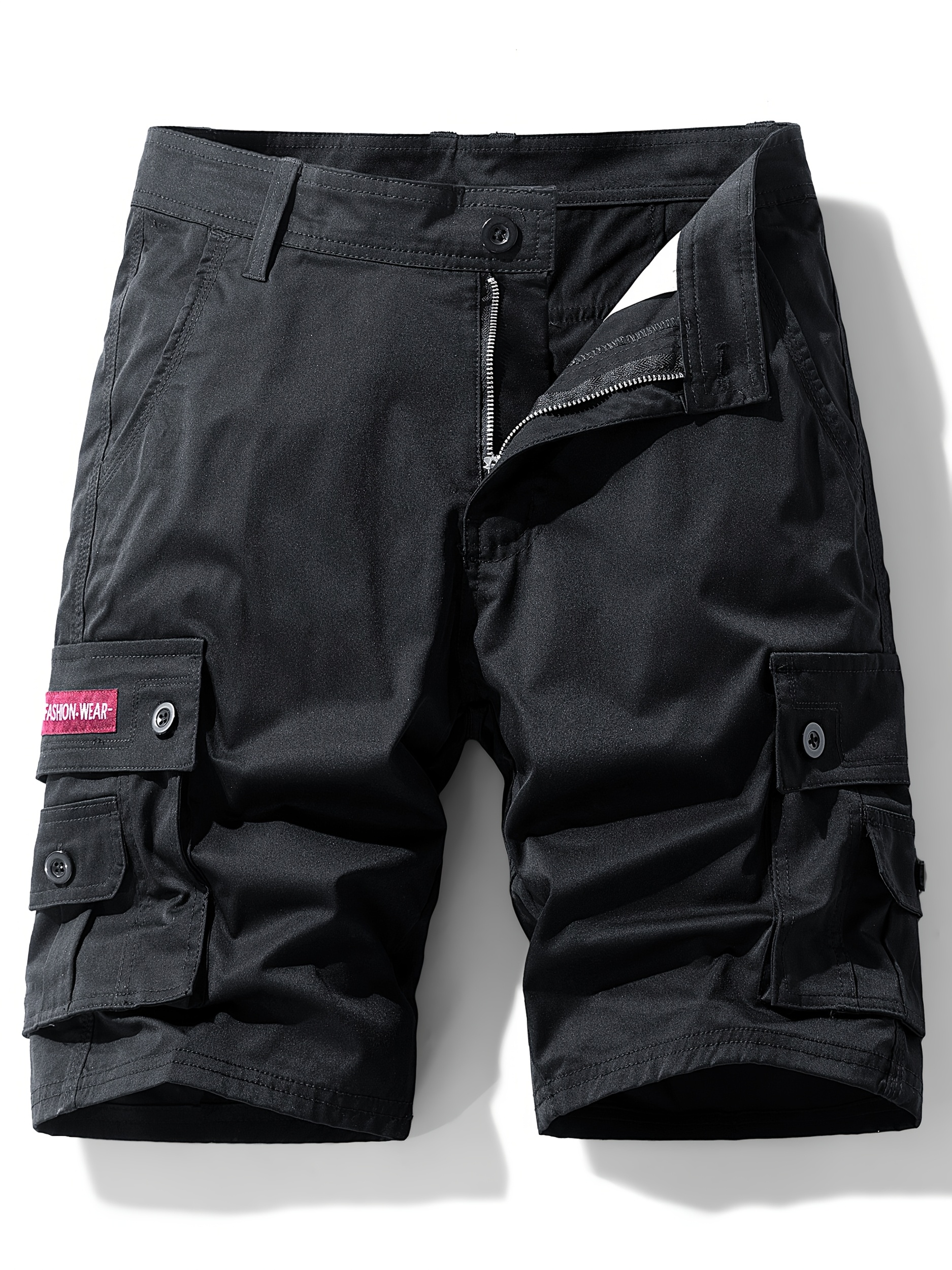 *'s Cargo Shorts with Multiple Pockets Lightweight Khaki Casual  Streetwear, Utility Style, No Belt Included, Utility Shorts Casual Styl