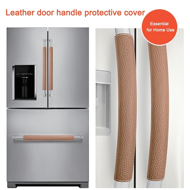 

2pcs Anti-grease & Resistant Fridge Door Handle Covers, 14.7x5.6 Inches, Home Appliance Protective Sleeves, Stain, & Drip Proof, Suitable For Dishwasher, Refrigerator, Oven & Microwave