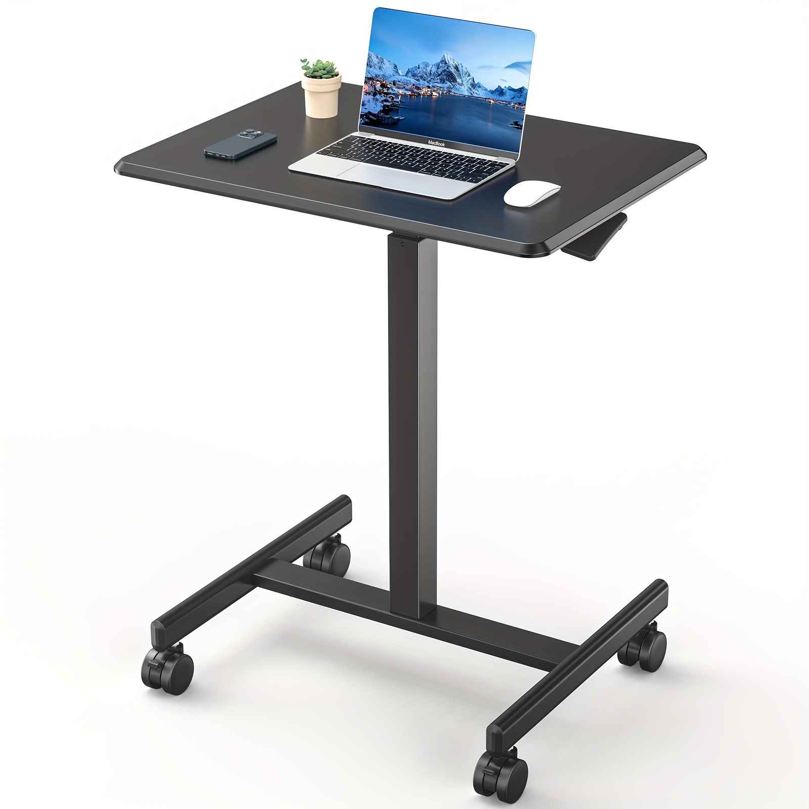 small standing desk mobile portable rolling laptop desk Temu
