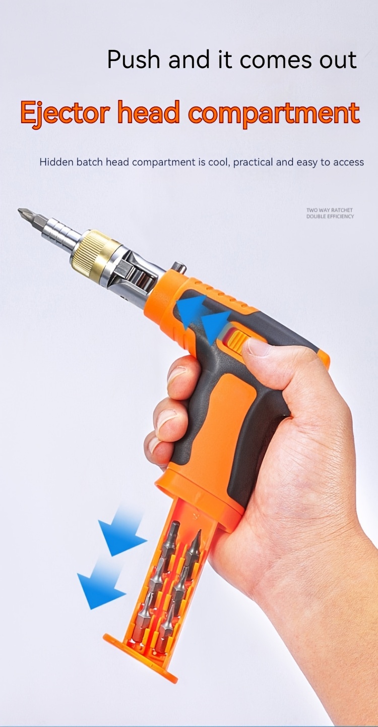16pcs set ratchet multi functional special shaped manual screwdriver set pistol   design non electric no battery required multifunctional   hand tool kit easy tightening and loosening very suitable for mechanics diy enthusiasts Product details 6