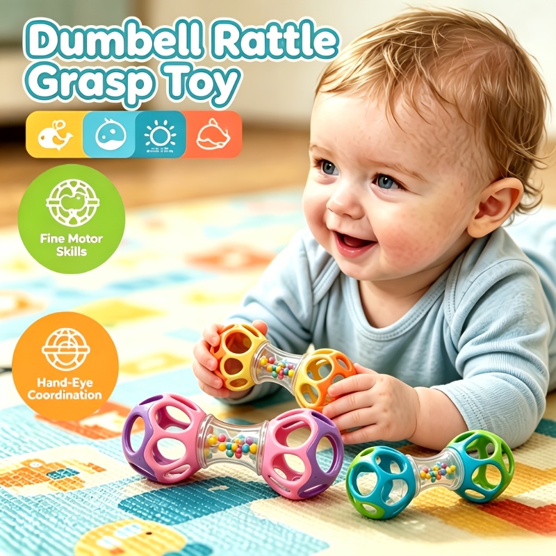 Random Color Baby Rattle Grasping Toy for Development