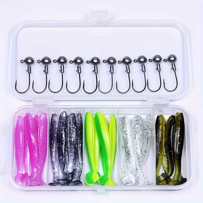 10pcs Weedless Rig With Soft Paddle Tail Swimbait And Willow Sequin Fish  Hook 7g Random Color Perfect For Catching More Fish, Save Money On Temu