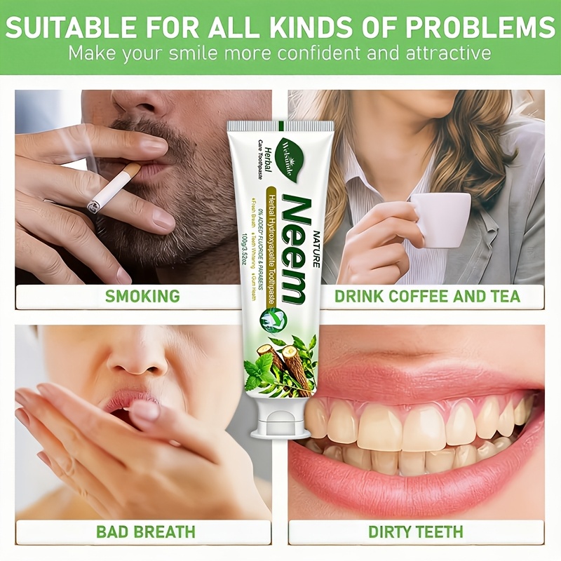 Natural Neem Mint Herbal Toothpaste, 0% Added Fluoride