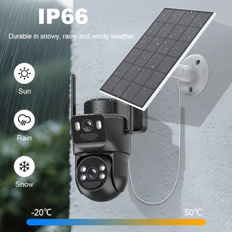 Cámara de vigilancia de seguridad para el hogar 4G LTE con energía solar para monitoreo de seguridad familiar, vista de monitoreo panorámica ultraancha, tarjeta SIM 4G preinstalada (cobertura de datos ilimitada dentro del período de validez), compatible con conexión sin WiFi, visión nocturna a todo