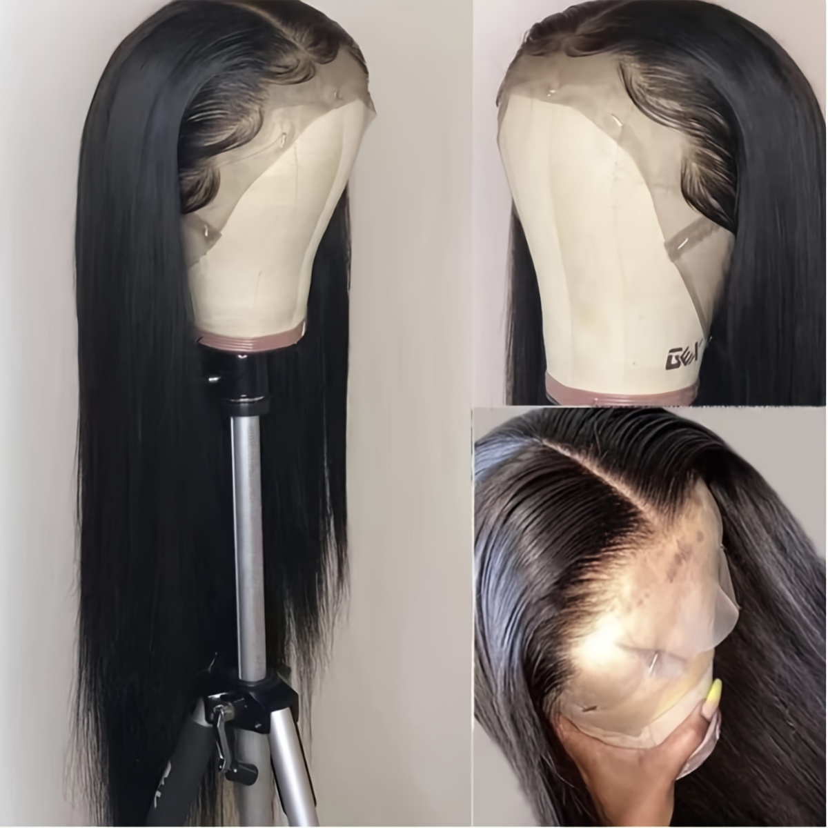 

Long Black Hair Straight Synthetic Lace Front Wig Glueless 13x4 Lace Front Wig Glueless Pre Hairline Natural Looking Heat Resistant Fiber Hair Wig For Women