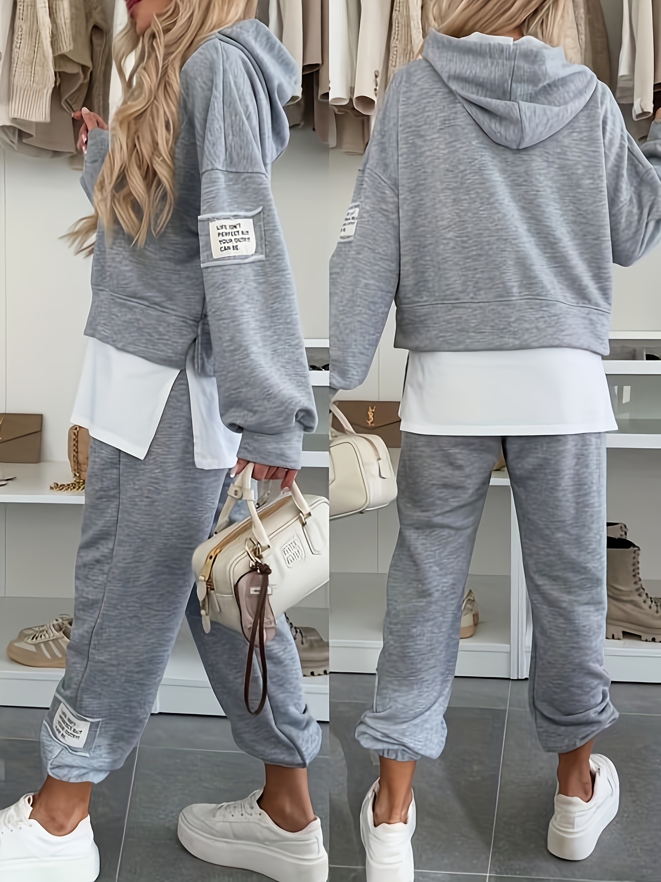 Hooded Tracksuit Grey Pink Mckenzie Tracksuit Ladies Tracksuit