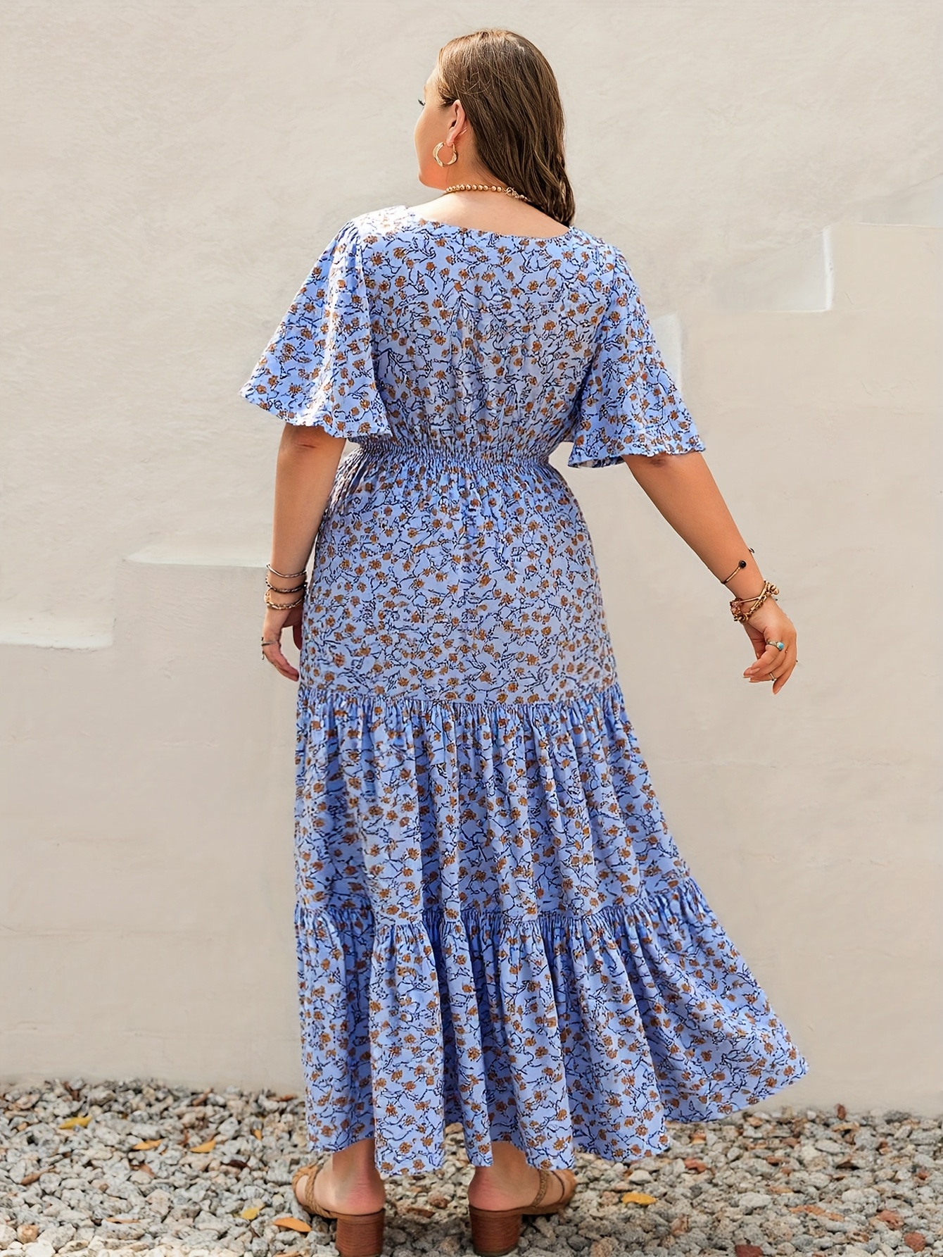 light blue bridal shower dress Plus Size Full Lace Long Sleeve Boho Wedding Dresses 2025 New Women V   LAKSHMIGOWN
