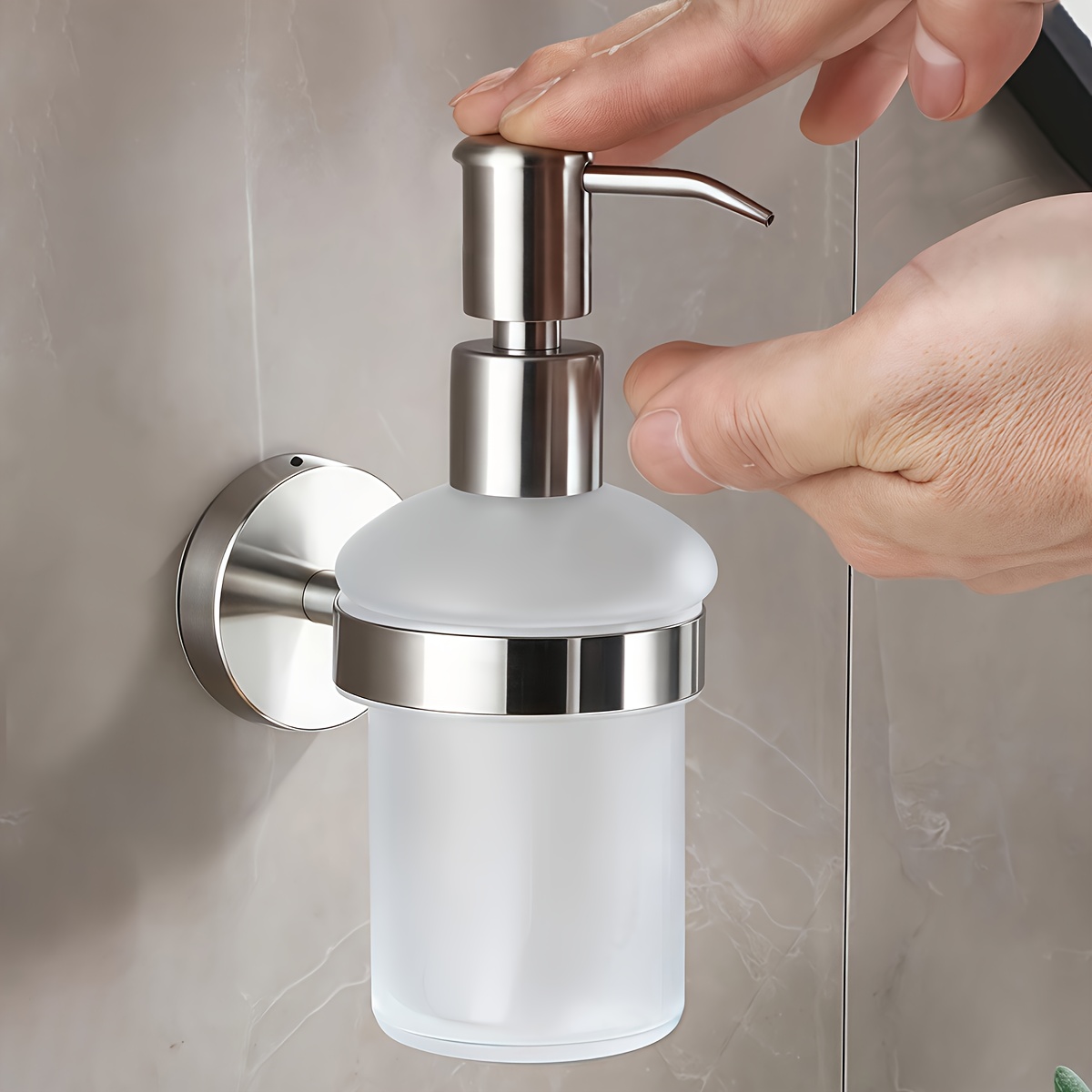 Image of 1pc, Bottle Soap Dispenser Pump For Bathroom And Restroom, Wall-mounted Installation, Suitable For Bathrooms, Restrooms, And Shower Rooms