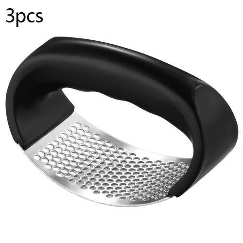 stainless steel garlic press rocker handheld garlic mincer curved garlic crusher squeezer easy clean garlic ginger grinding tool kitchen gadget
