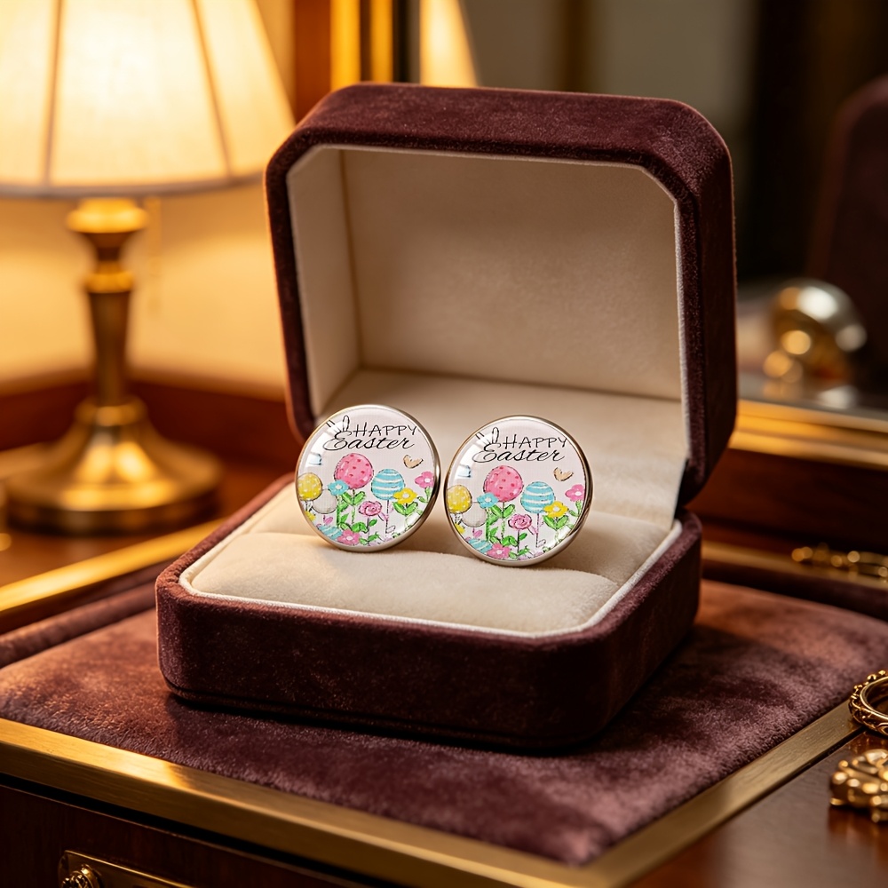 colorful hand painted   pattern stud earrings exquisite and small studs suitable for daily ear jewelry delicate small gift for  