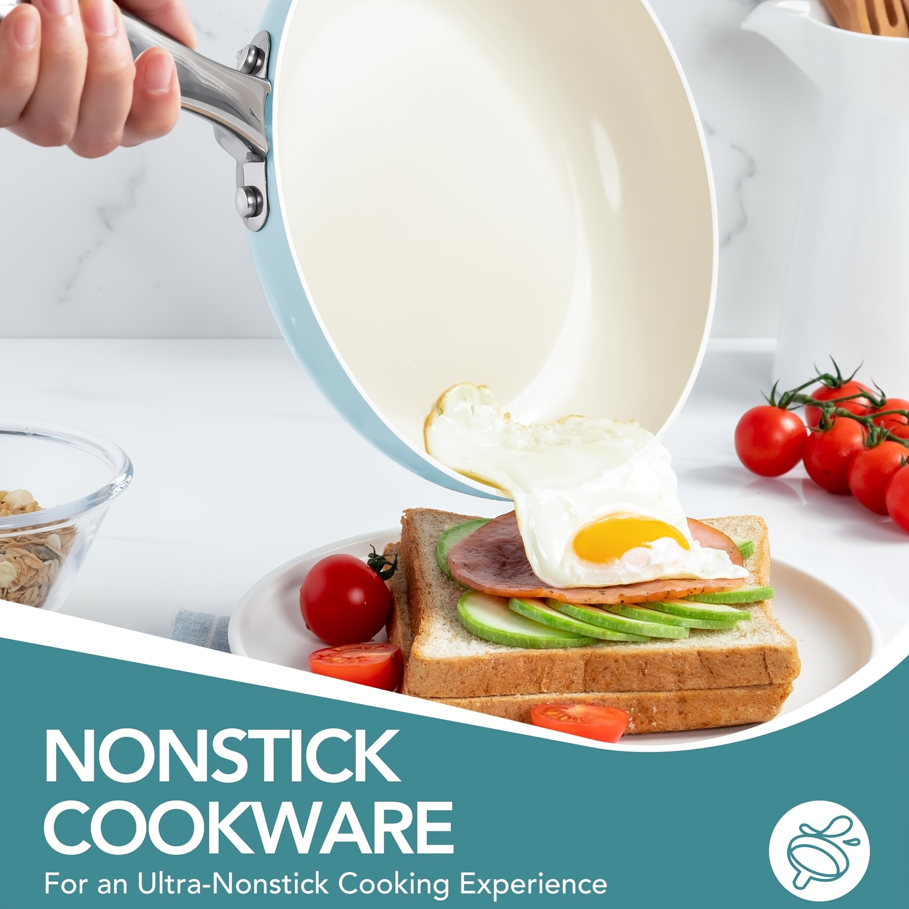 8-Piece Nonstick Ceramic Cookware Set