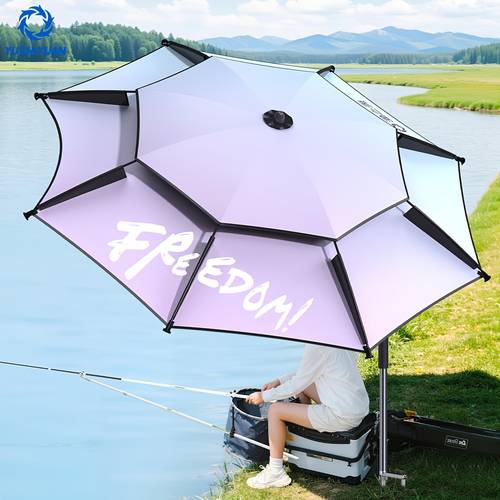 Artikelbild . outdoor sonnenschirm, lavendellila, mit verdickter schirmtasche und 24 cm erdspieß, 4,46 m² ultra-großes projektionsfeld, bietet platz für 5-6 personen, schwarze pvc-beschichtung, roboterarm-verstellungsdesign, flexible winkelverstellung