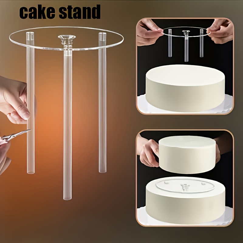 

1set Multi-tier Cake Layering Kit - 4pcs Reusable Transparent Dowels And Dividers For Elegant Wedding Baking, For Restaurants