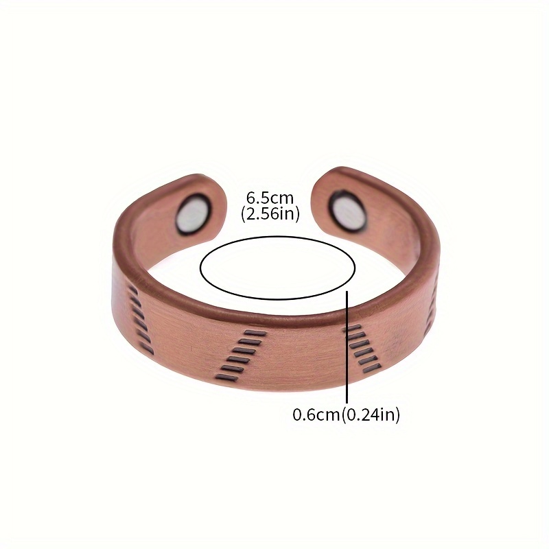 Vintage V Stripe Open Copper Ring, Unisex