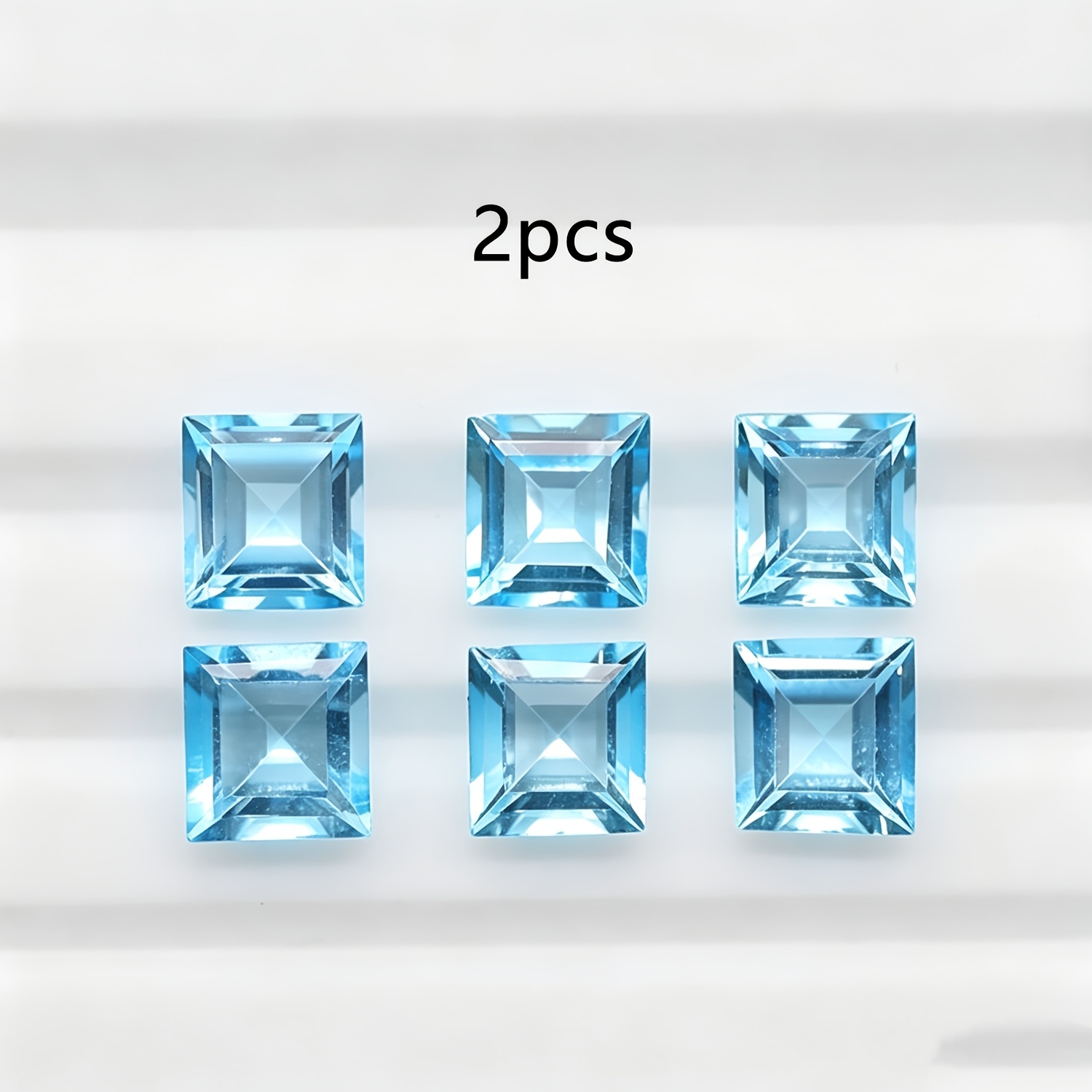 TEMU 1pc/2pcs 6mm High-quality Transparent Natural Topaz - Square Loose Stone, Suitable For Use As Jewelry Center Stones, Accent Stones, Rings,