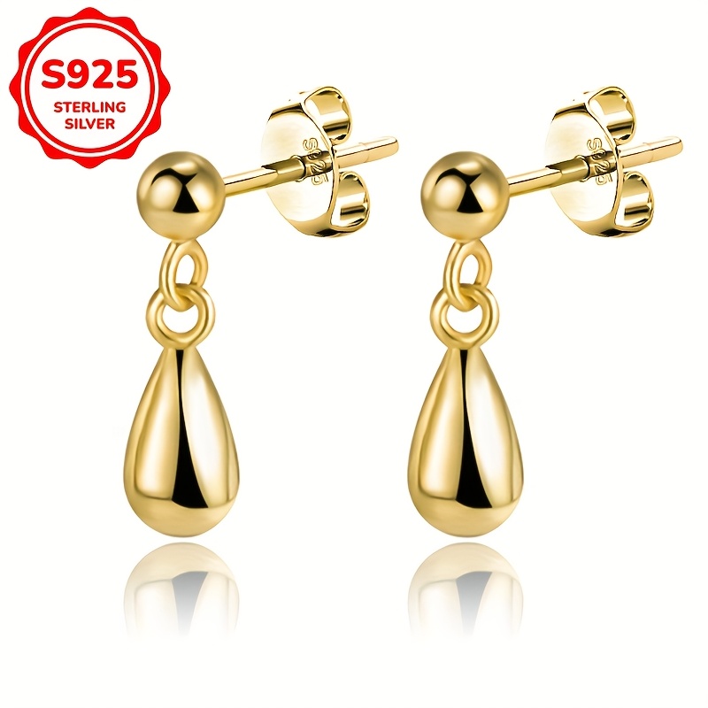 925 Silver Tear-Drop Dangle Earrings, Lightweight & Stylish