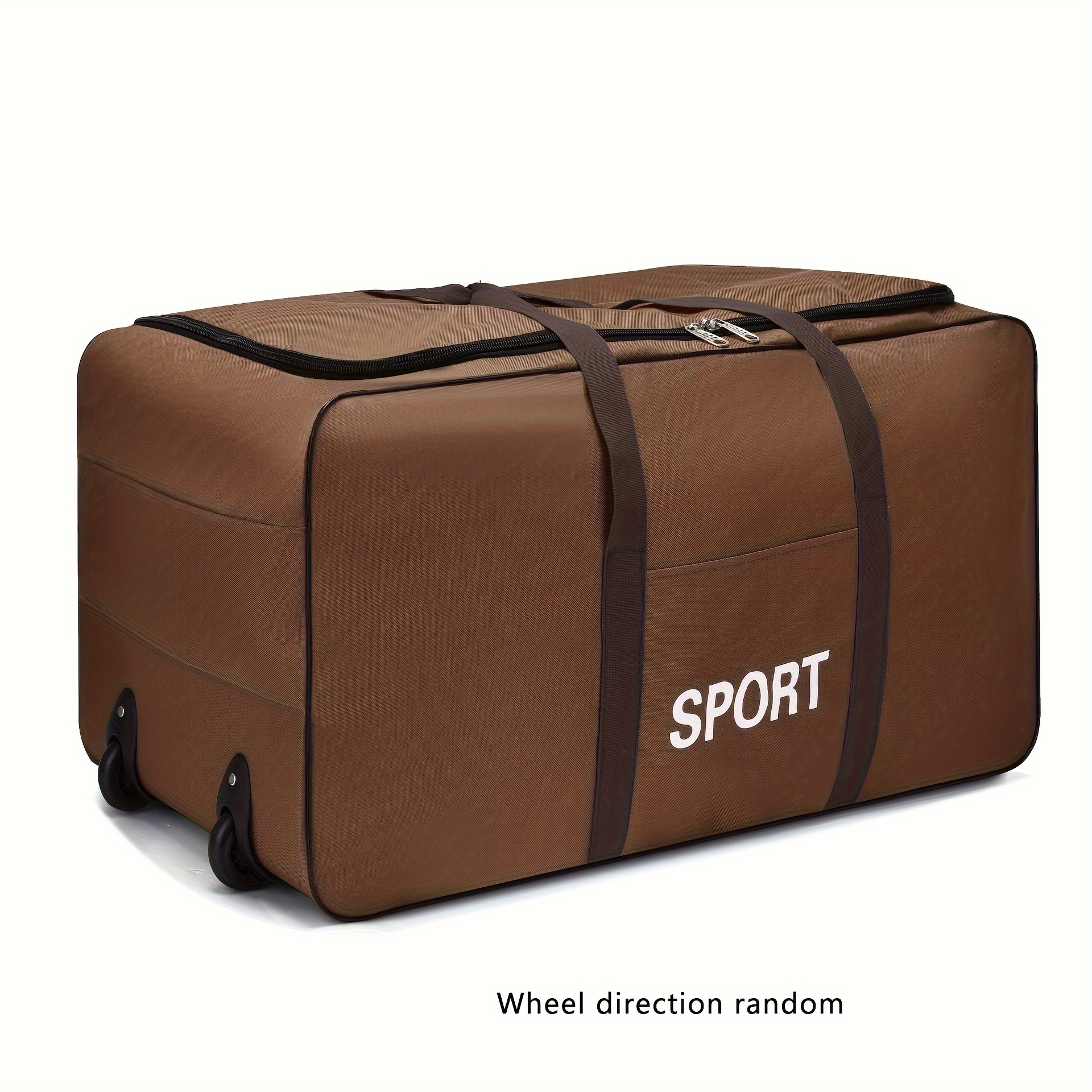 TEMU Grand Sac de Voyage à Grande avec Roues Pliantes, Sac de Déménagement en Tissu Oxford, Sac de Voyage pour Travail, Études à l'Étranger, , Voyage