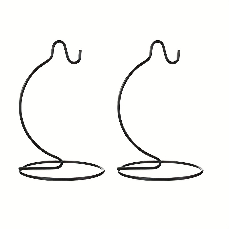 TEMU 2pcs Heavy-duty Iron Bohemian Display Stand With Multi-hook Hanging Hanger - Multi-tier Ball/shield Ornament Holder For Terrariums, Air Plants,