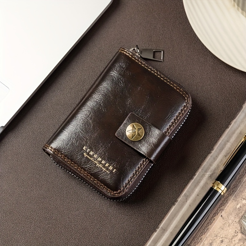 mens vintage accordion credit card holder mens waxed texture - Temu United  Arab Emirates