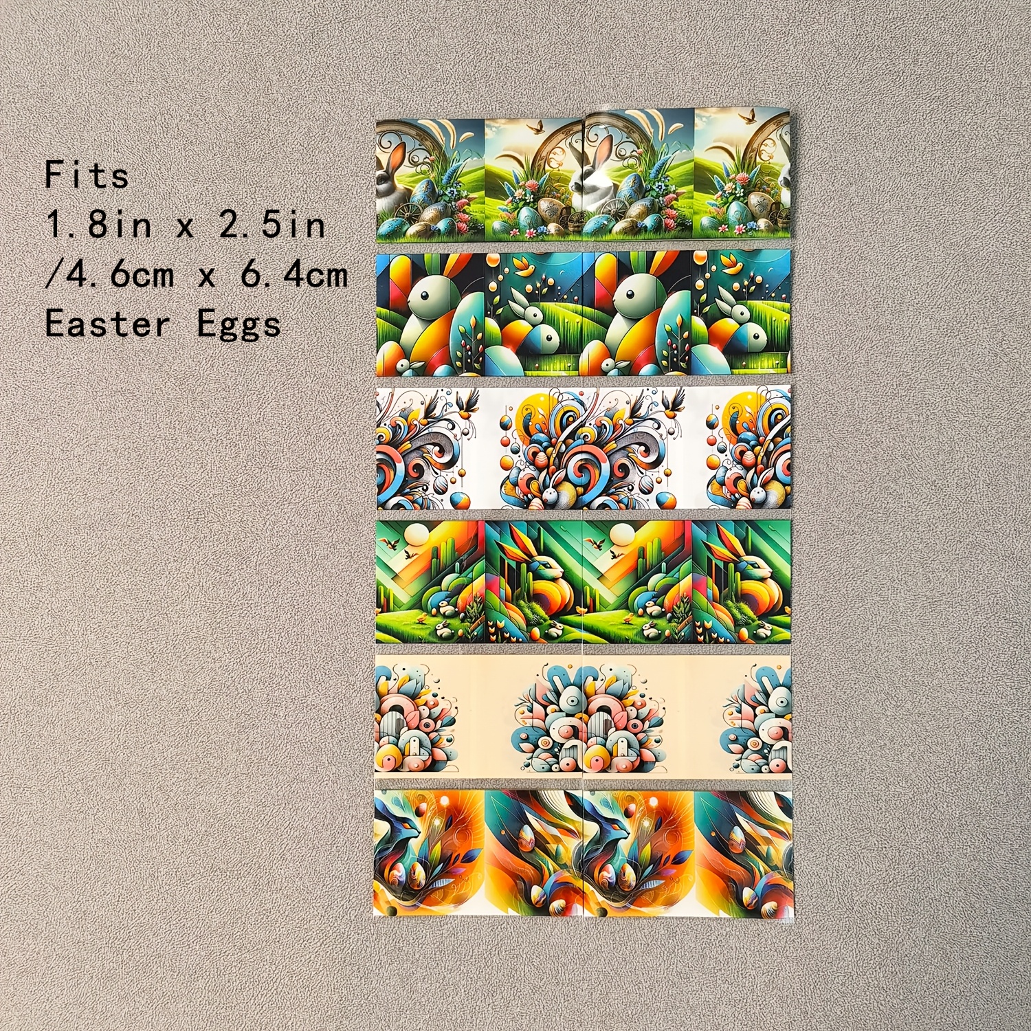 Image of 12pcs Of Shrink Wrap Stickers, Colorful Bunny Stickers For Easter Decoration, Egg Ornaments, Home Table Decor, And Gifts For Easter Parties Multiple Patterns From (large/small/pattern5/pattern6)