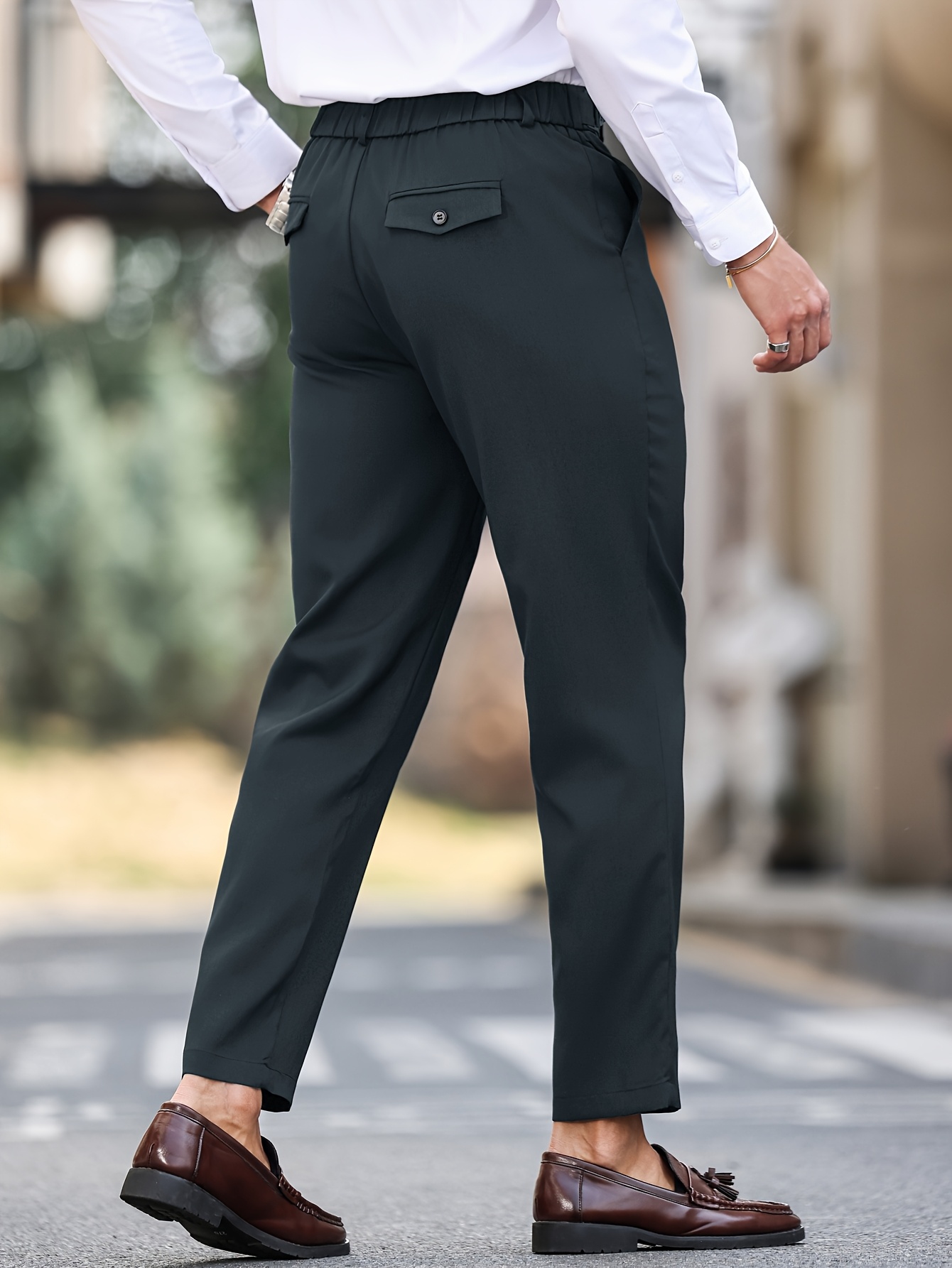mens fit solid color formal dress pants Temu Australia