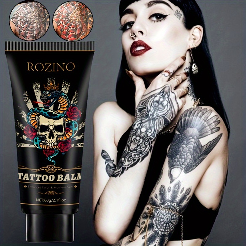 

Black Tattoo Aftercare Balm, 60g - Natural Ingredients For Scab Reduction & Deep Moisturization, Hypoallergenic Color Lock Cream