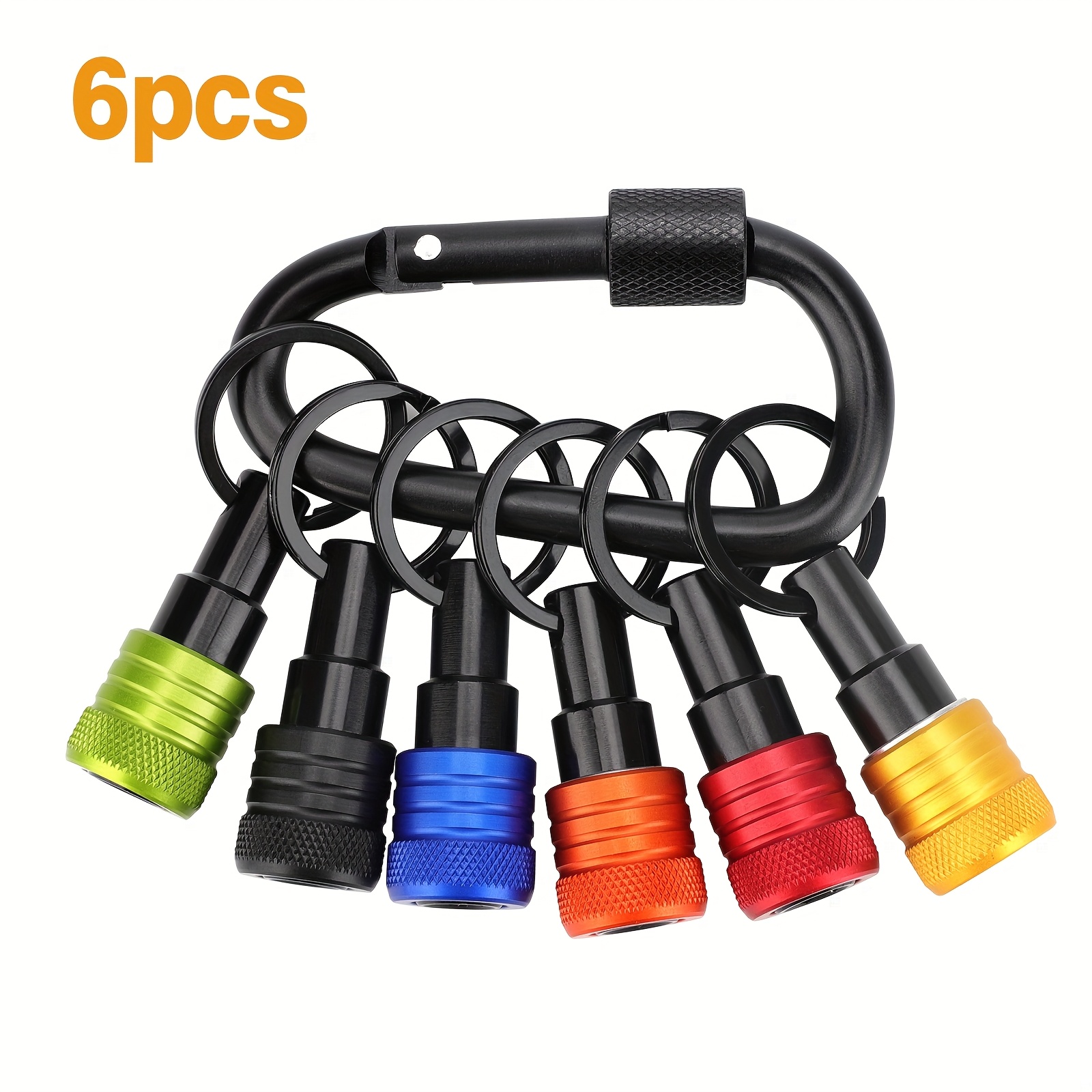 TEMU 6/12/18pcs Screwdriver Bit Holder With Keychain, 1/4" Hex Shank Extension Bar, Portable Quick Release Drill Screw Adapter