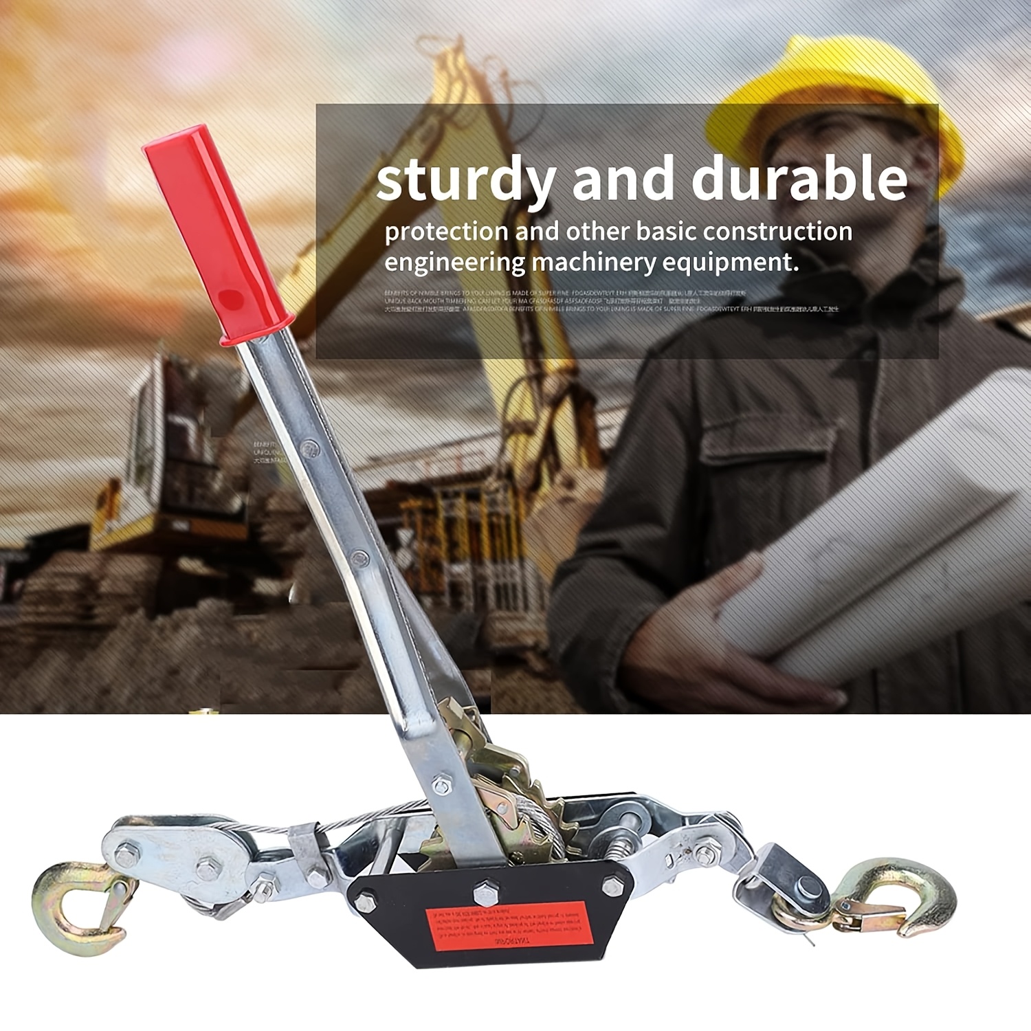 

Heavy Duty Double Puller, Steel Ratchet Winch Puller Puller Power Cable Puller Power Cable Puller Tightening Tool Mini Tightener Double Hook Lifting Tool