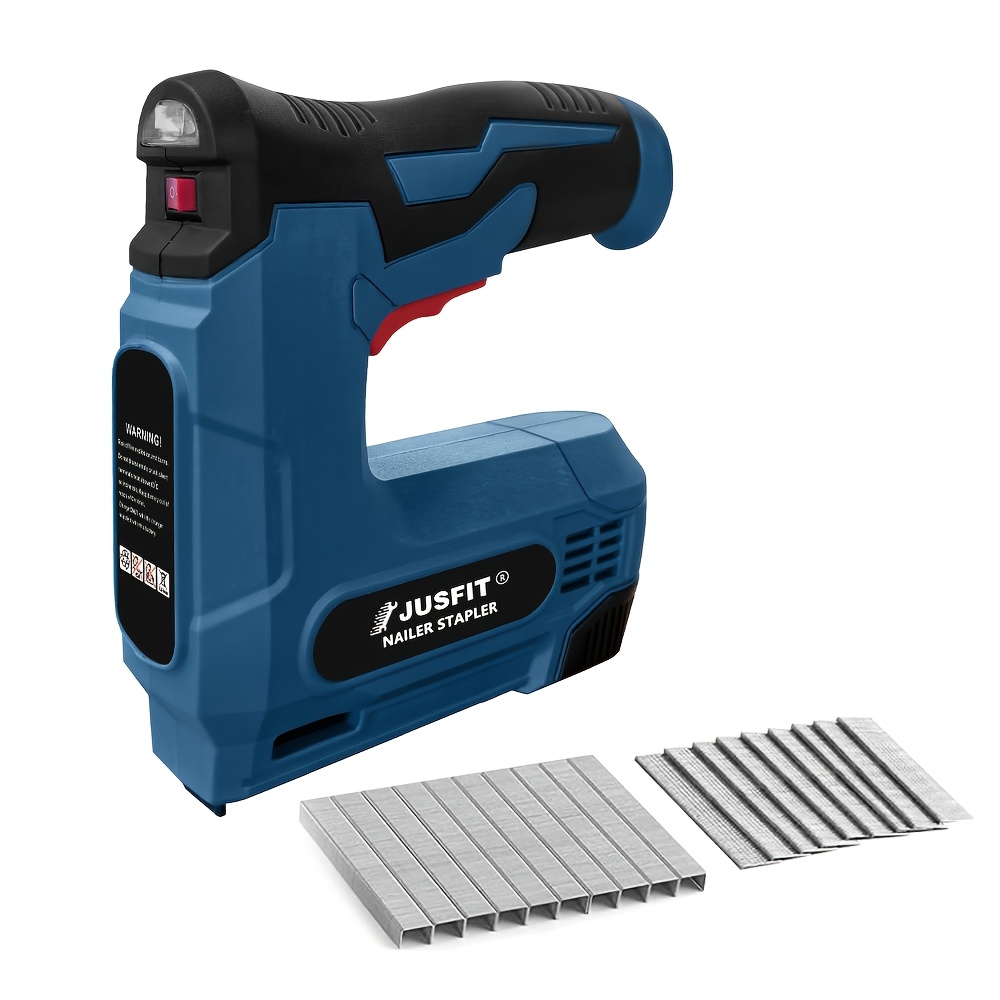 TEMU Justfit Professional Cordless Electric Nail Gun, Usb Fast Charging, Lightweight Staple Gun For Carpentry And Home Renovation