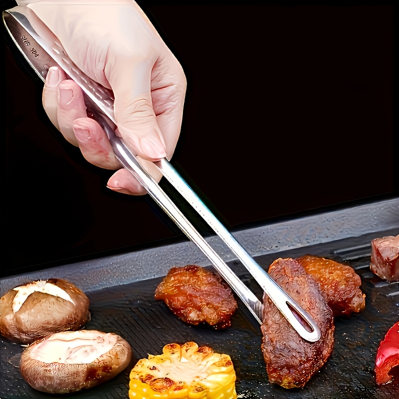 TEMU 1 pince à barbecue premium en acier inoxydable, prise antidérapante texturée pour un facile, matériau de qualité alimentaire, sûre et durable -