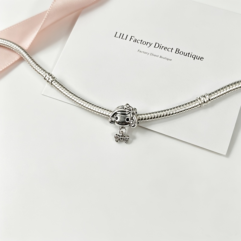 925 Sterling Silver Little Girl Head Dangle Charm, Gift