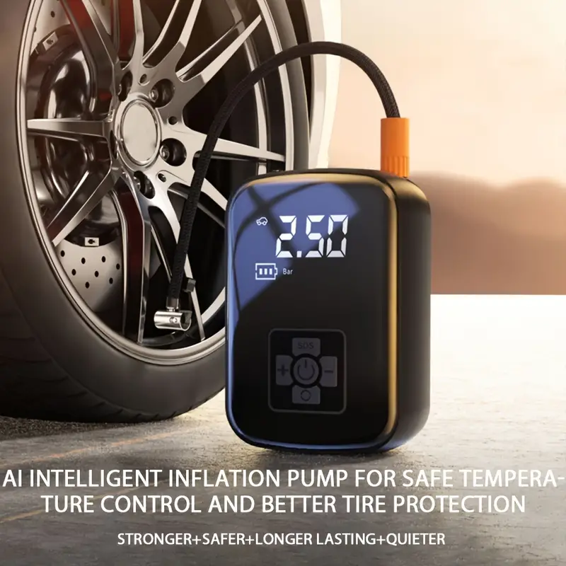 Portable Car Air Compressor Inflator Wireless Wired Handheld - Temu