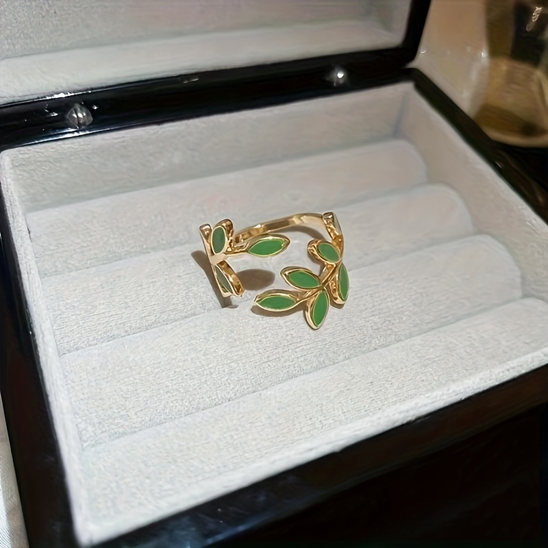 Copper Open Ring Tree Leaf Design for Women