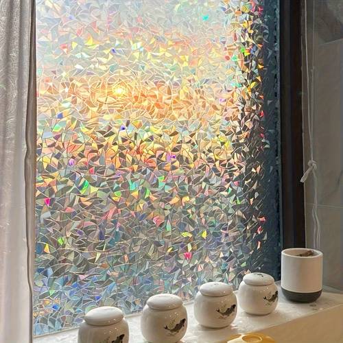 1 roll of 3d stained glass window film semitransparent anti one way privacy window film used in restrooms window privacy film